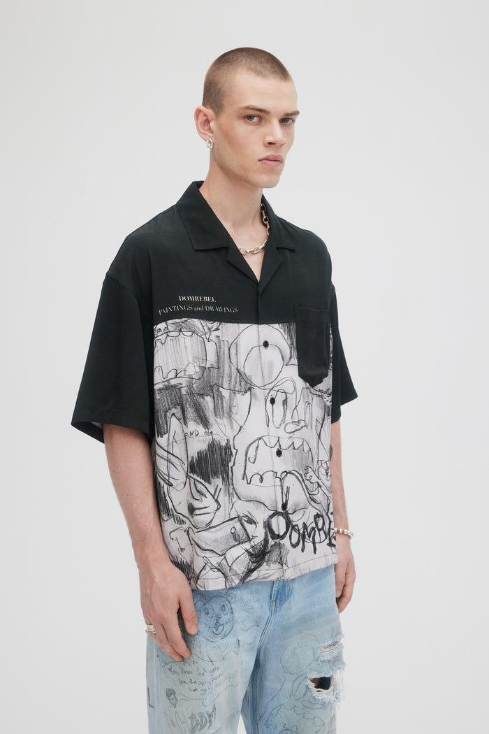 Domrebel THERAPY CAMP COLLAR SHIRT Black