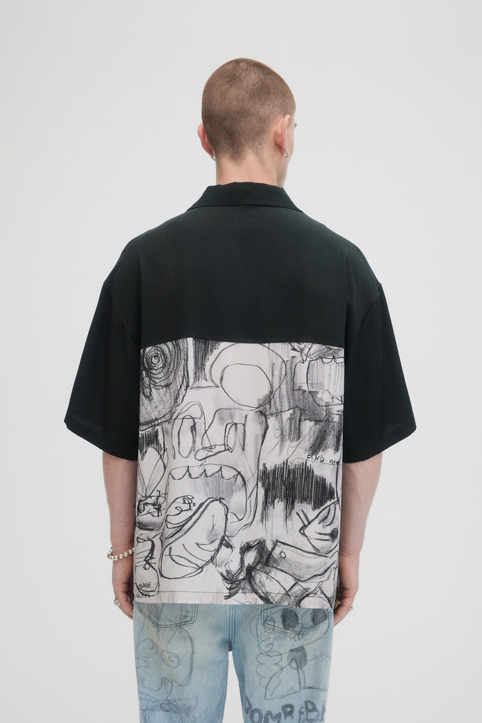 Domrebel THERAPY CAMP COLLAR SHIRT Black