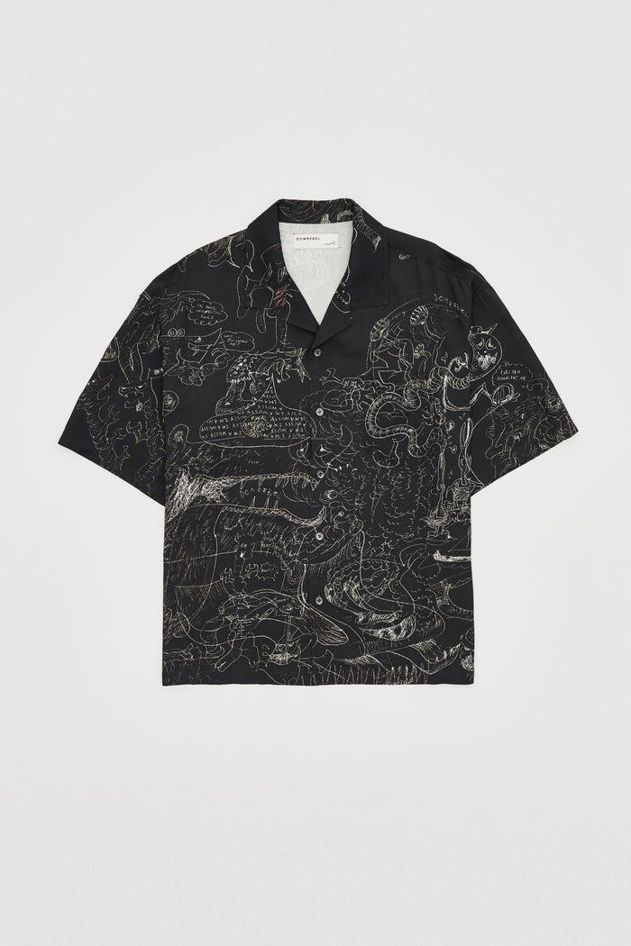 domrebel UTOPIA CAMP COLLAR SHIRT Black