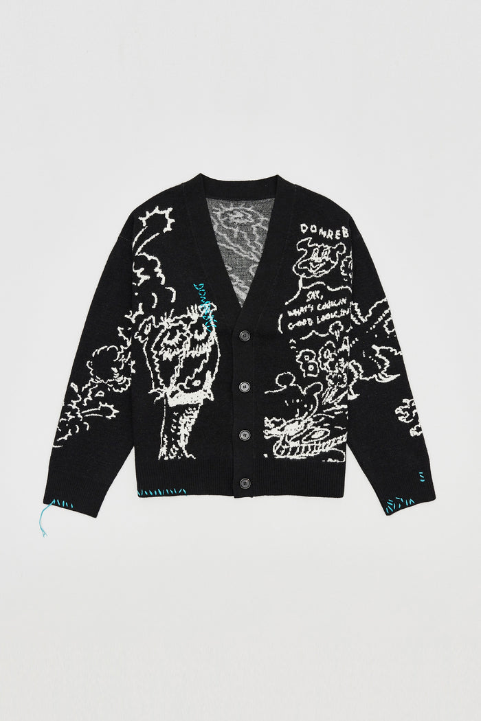 domrebel UTOPIA CARDIGAN Black