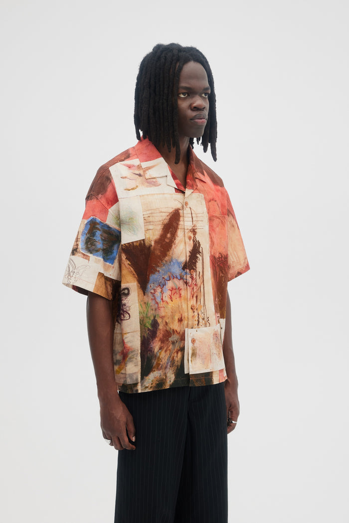 Domrebel WALLFLOWER CAMP COLLAR SHIRT Red