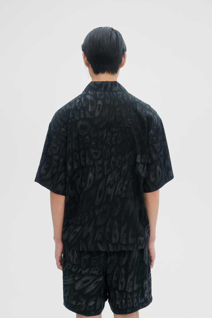 Domrebel WAVES CAMP COLLAR SHIRT Black