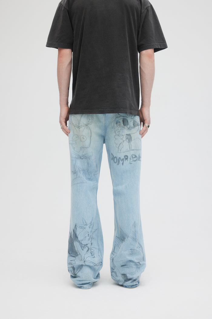 Domrebel XEROX BOOTCUT JEANS Light Blue
