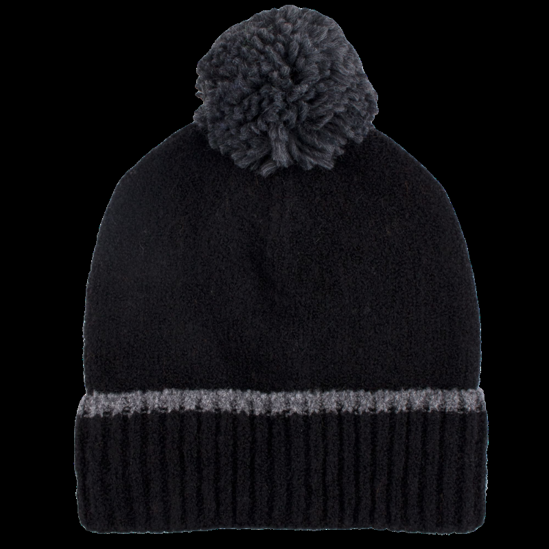 Doré Doré Bonnet à Pompon En Laine Polaire - Gris Et Noir