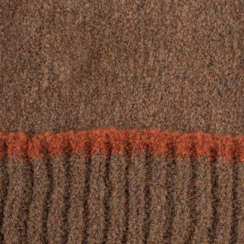 Doré Doré Bonnet à Pompon En Laine Polaire - Marron Et Orange