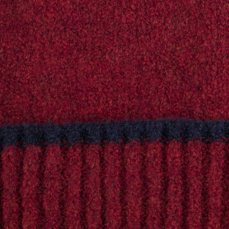 Doré Doré Bonnet à Pompon En Laine Polaire - Rouge Foncé Et Bleu