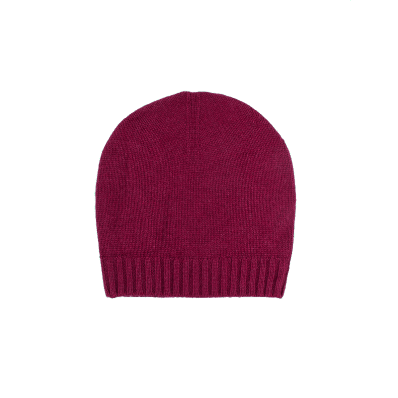 doré doré Bonnet en laine mérinos et cachemire - Framboise