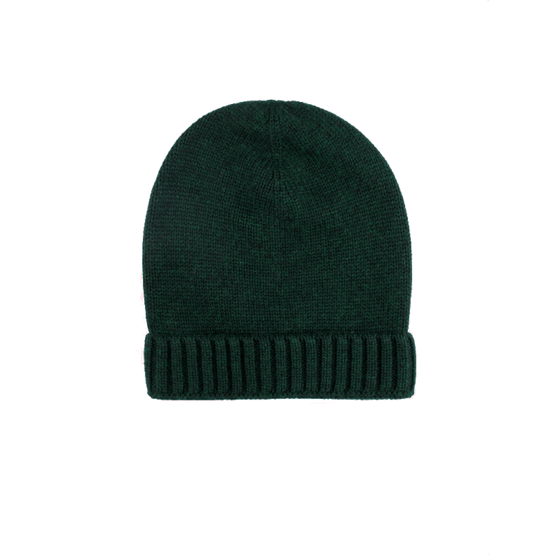 doré doré Bonnet en laine mérinos et cachemire - Vert thym