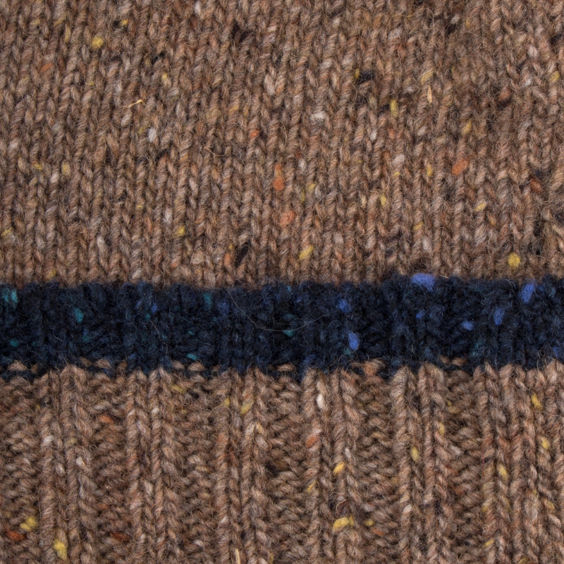 Doré Doré Bonnet Unisexe En Laine - Blanc Grive & Bleu Foncé
