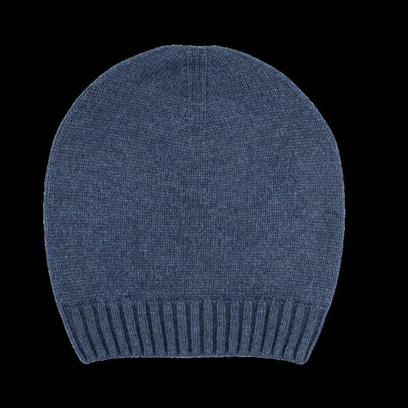 doré doré Bonnet unisexe en laine et cachemire - Bleu corsaire