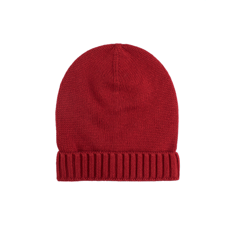 doré doré Bonnet unisexe en laine et cachemire - Rouge Ponceau