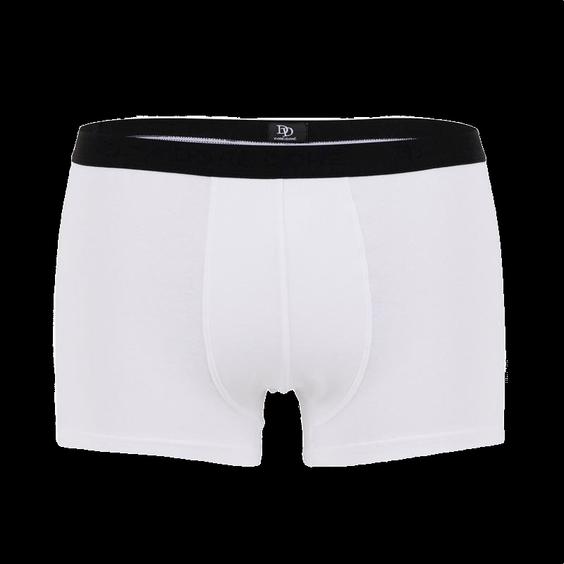 doré doré Boxer pour homme en coton stretch uni avec bande élastique siglée - Blanc