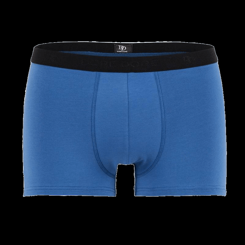 doré doré Boxer pour homme en coton stretch uni avec bande élastique siglée - Bleu Macadam