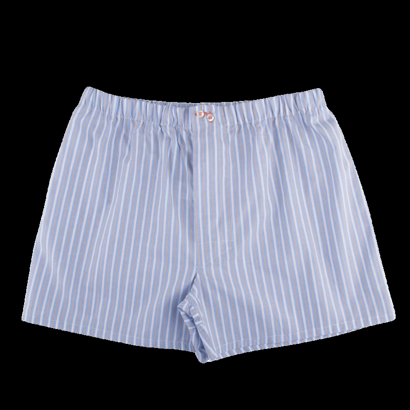 doré doré Caleçon homme en coton à motif - Bleu Port & Gris