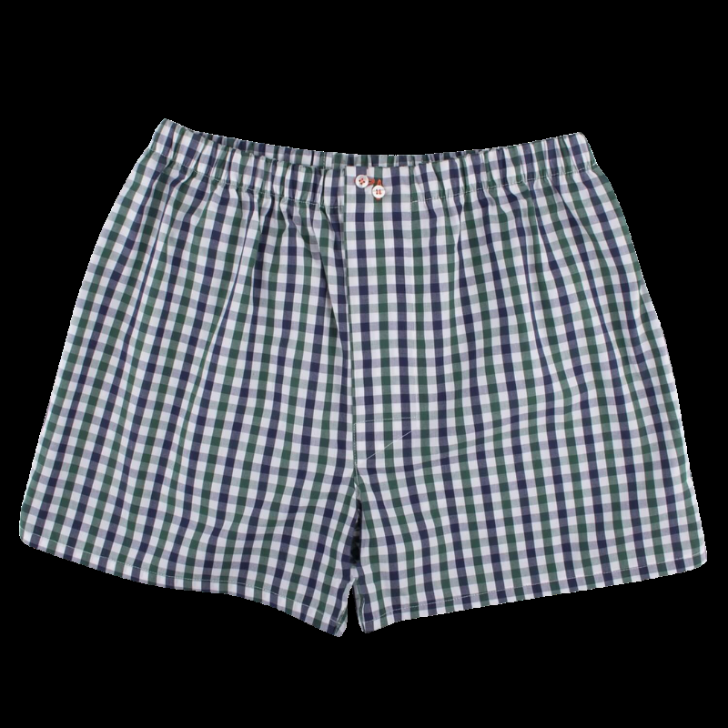doré doré Caleçon homme en coton à motif - Bleu Voilier & Gris-vert Fer