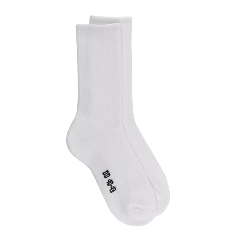 Doré Doré Chaussette À Côtes En Coton Mélangé Semelle Bouclette - Blanc