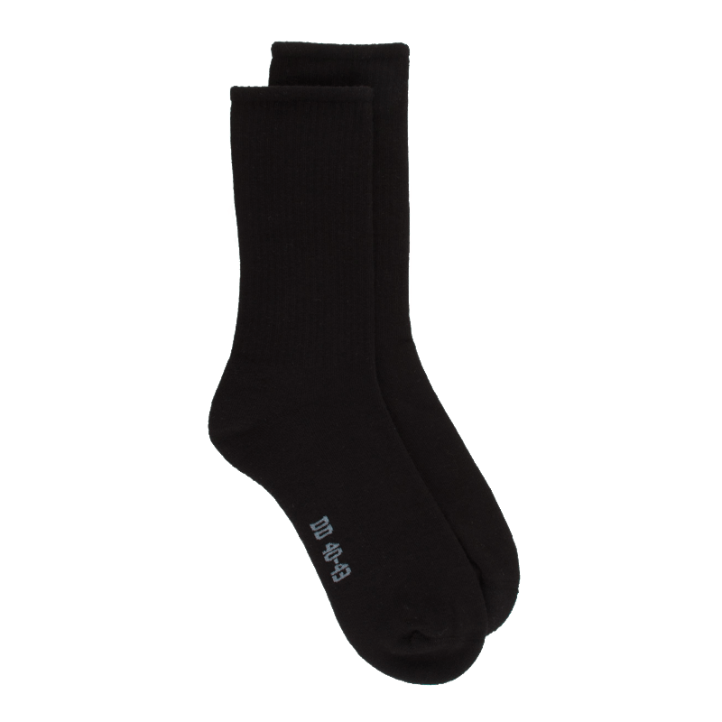 doré doré Chaussette à côtes en coton mélangé semelle bouclette - Noir