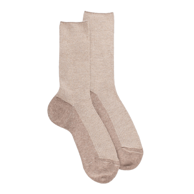 Doré Doré Chaussette Laine Angora Et Lurex Brillant - Capuccino