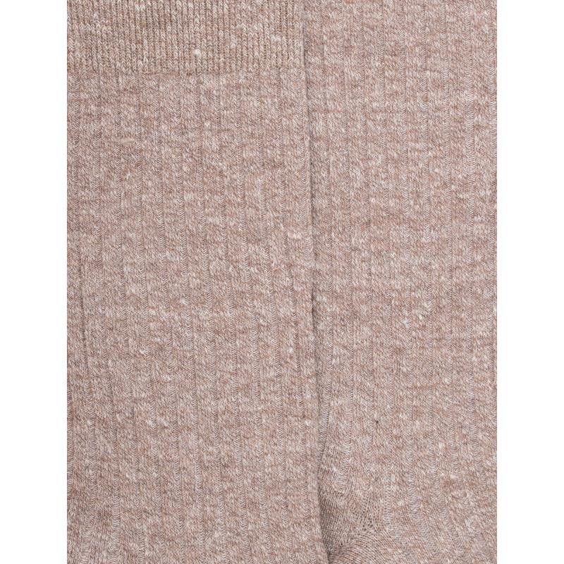 Doré Doré Chaussettes à Côtes Unies En Lin Et Coton Pour Hommes - Blanc Grive