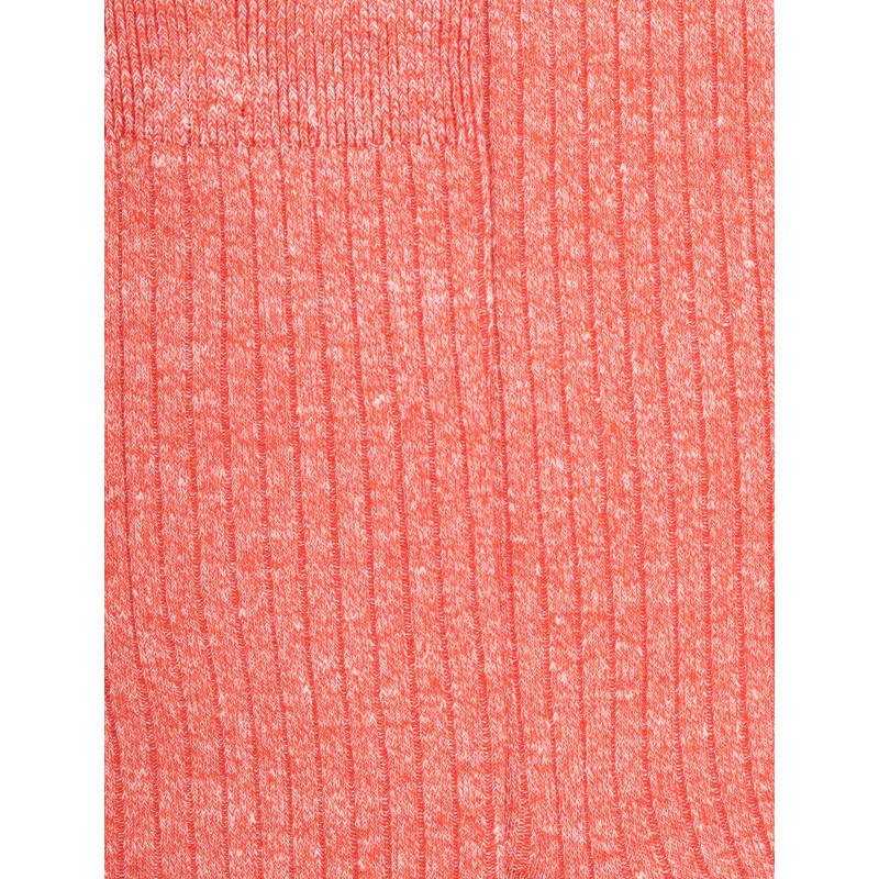 Doré Doré Chaussettes à Côtes Unies En Lin Et Coton Pour Hommes - Paprika
