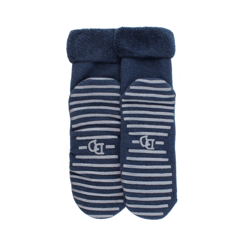Doré Doré Chaussettes Anti-dérapantes Femme En Coton - Bleu Caban