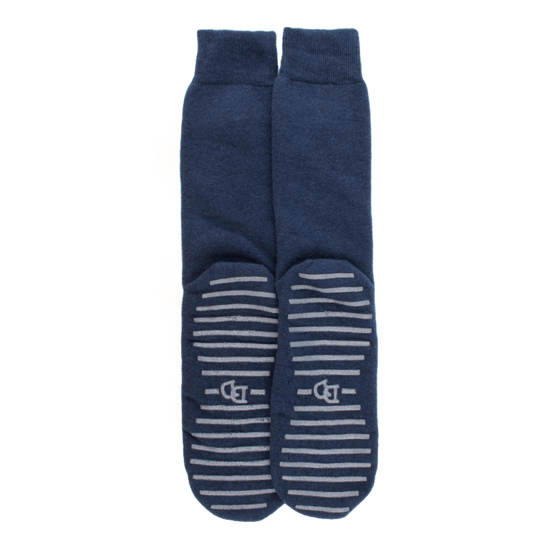 doré doré Chaussettes anti-dérapantes homme en coton - Bleu Caban