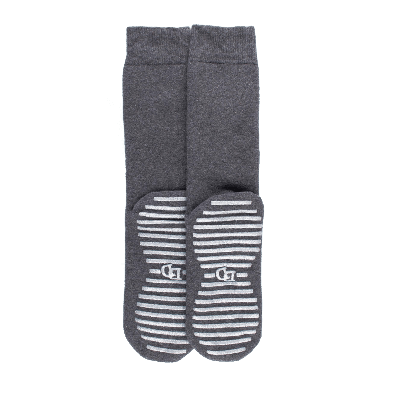 doré doré Chaussettes anti-dérapantes homme en coton - Gris oxford