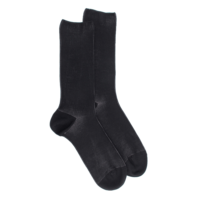 Doré Doré Chaussettes Bicolores En Laine – Noir à Rayures Grises