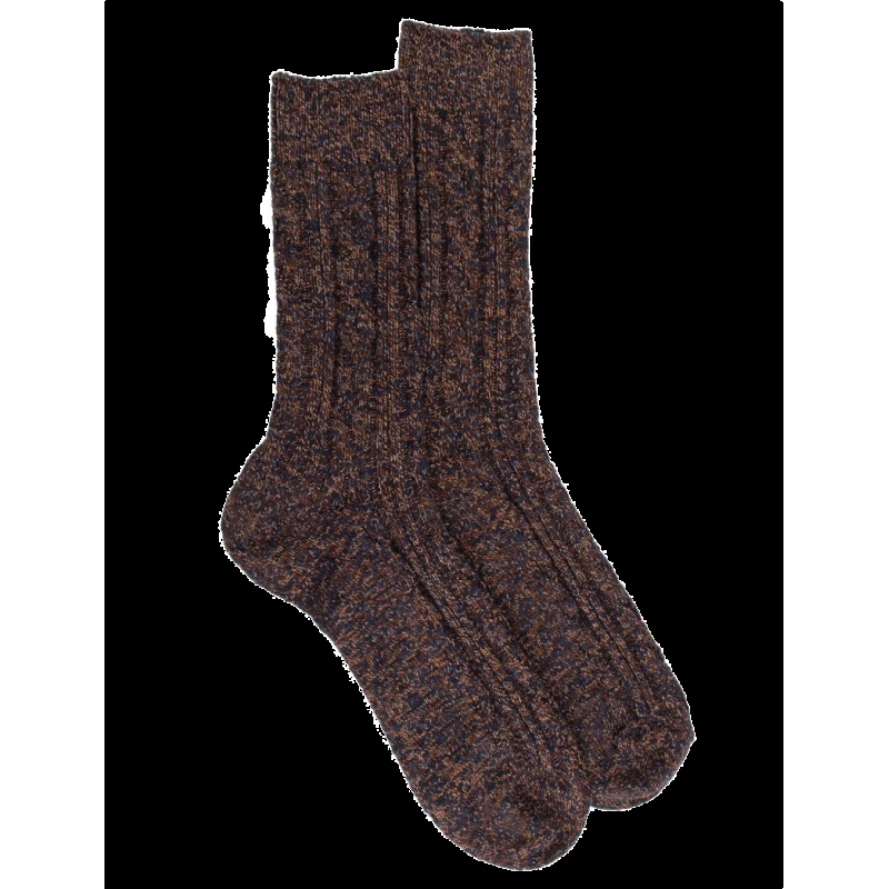 doré doré Chaussettes chinées avec torsades en coton recyclé