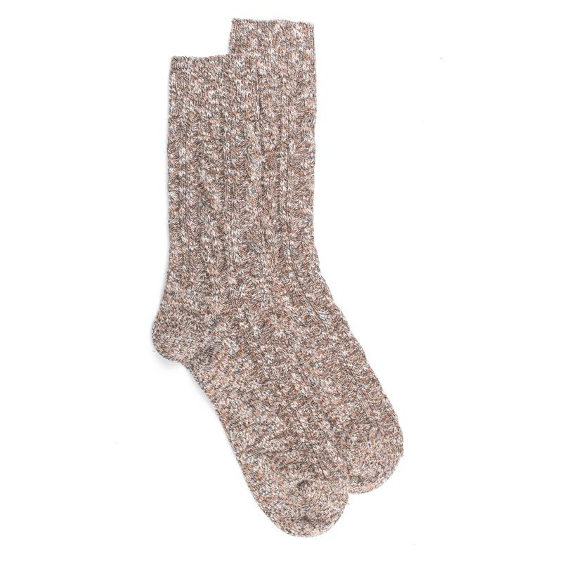 doré doré Chaussettes chinées avec torsades en coton recyclé