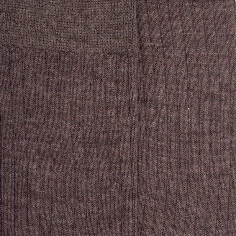 Doré Doré Chaussettes Côtelé Bicolores Homme En Laine Et Coton Doux - Brun Loutre & Quetsche