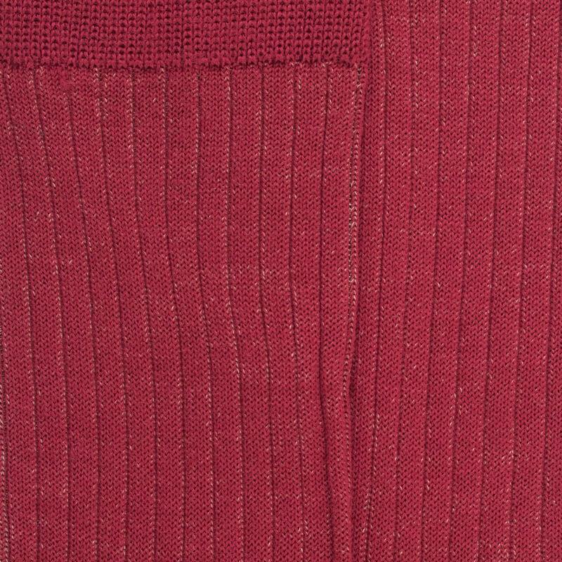 Doré Doré Chaussettes Côtelé Bicolores Homme En Laine Et Coton Doux - Rouge Pommard & Beige Sable