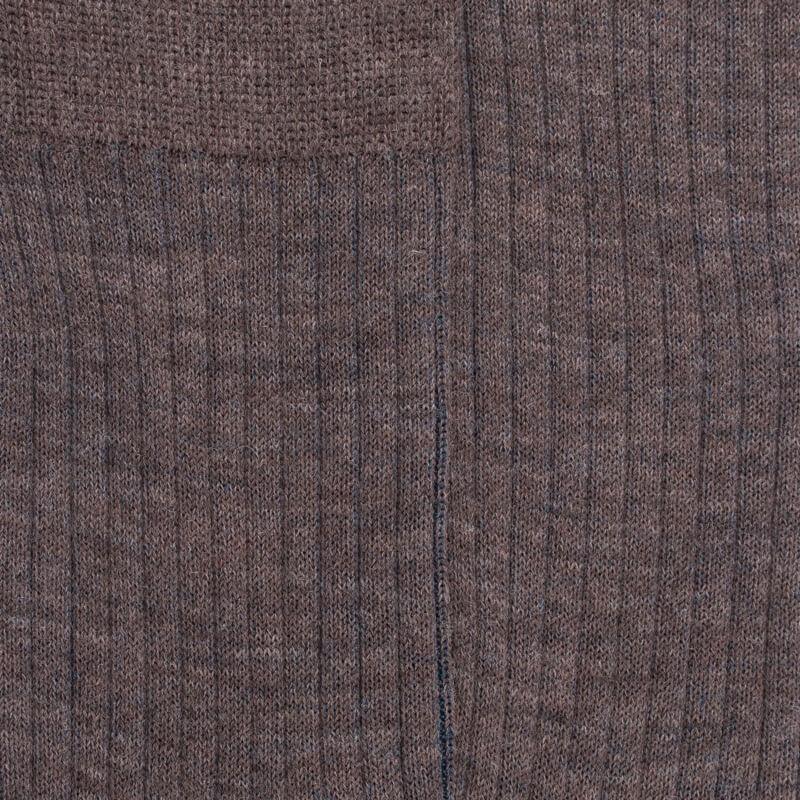 Doré Doré Chaussettes Côtelé Bicolores Homme En Laine Et Coton Doux - Brun Loutre & Bleu