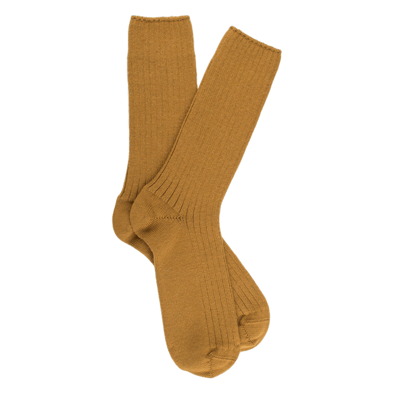 Doré Doré Chaussettes Côtelées En Laine Mérinos épaisse - Safran