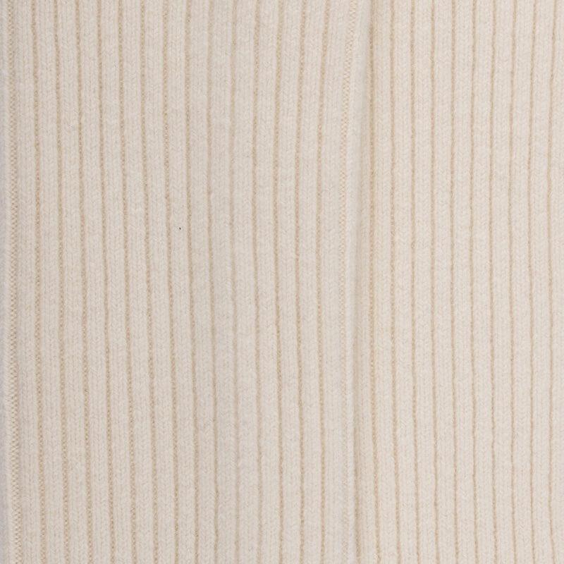 Doré Doré Chaussettes Côtelées Pour Femmes En Laine Vierge Viscose Et Caschmere Coloris Unis. - Blanc Givre