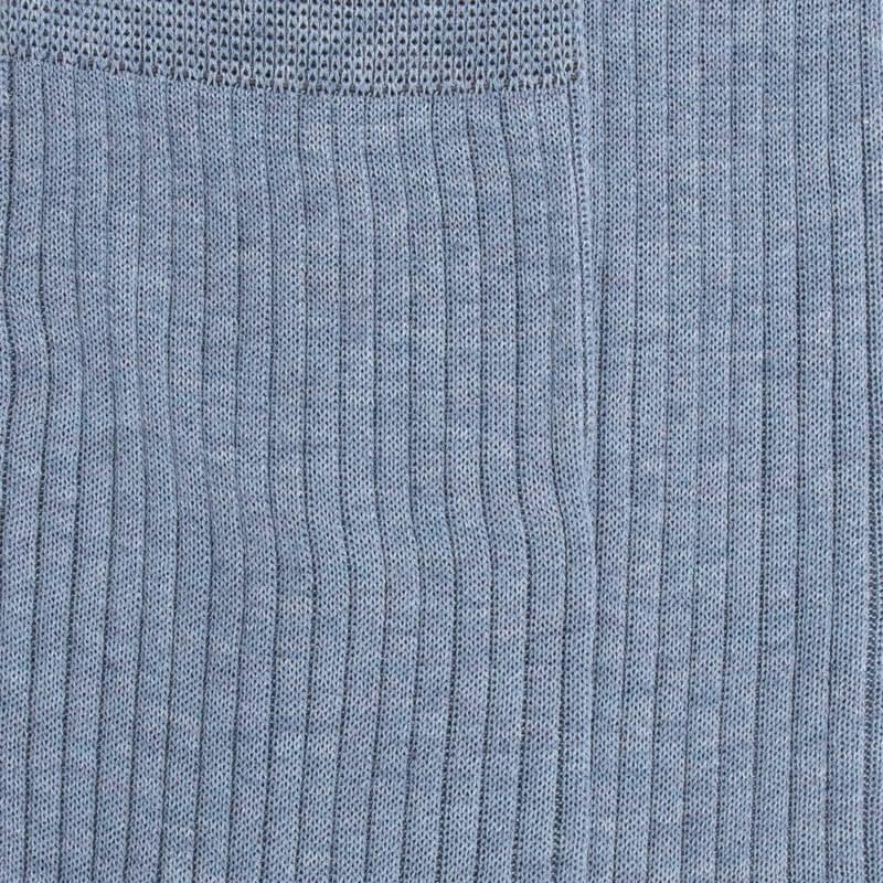 Doré Doré Chaussettes Côtelées Pour Hommes En Fil D'Ecosse 100% Uni - Bleu Glacier