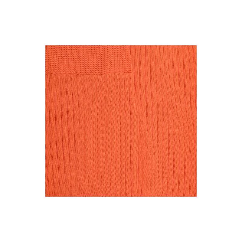Doré Doré Chaussettes Côtelées Pour Hommes En Fil D'Ecosse 100% Uni - Oranger