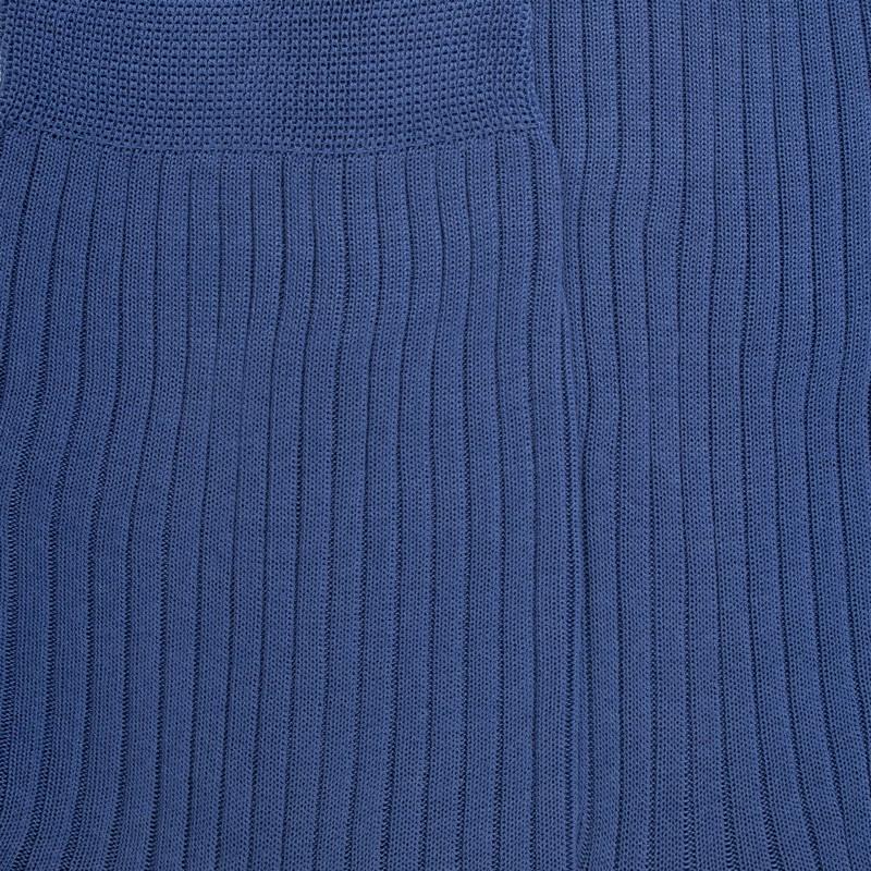 Doré Doré Chaussettes Côtelées Pour Hommes En Fil D'Ecosse 100% Uni - Bleu