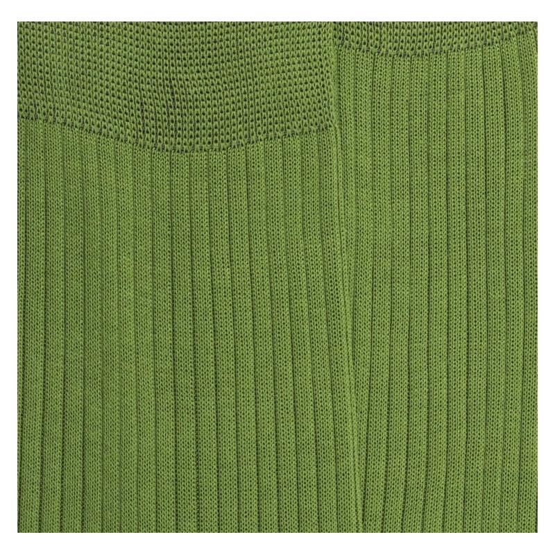 Doré Doré Chaussettes Côtelées Pour Hommes En Fil D'Ecosse 100% Uni - Vert Campagne