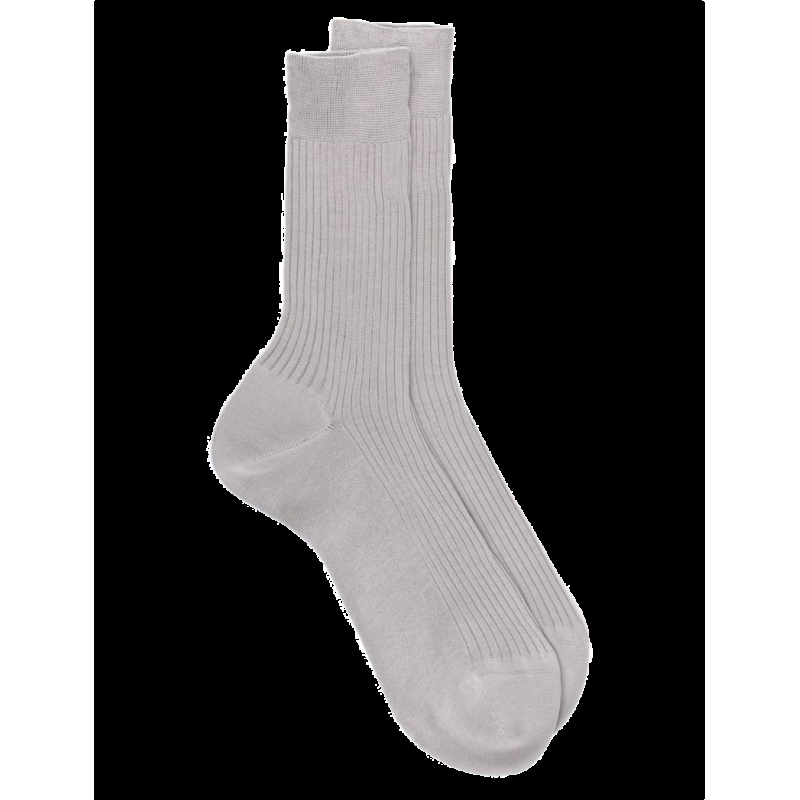 doré doré Chaussettes côtelées pour hommes en fil d'Ecosse 100% uni - Gris Métal