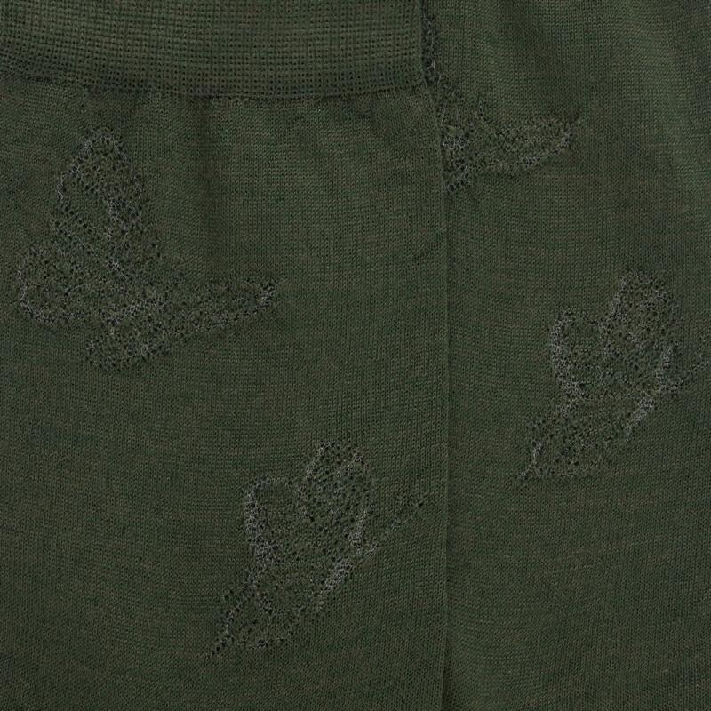 Doré Doré Chaussettes Courtes En Laine Unie Pour Femmes Avec Papillons Transparents - Vert Cyprès