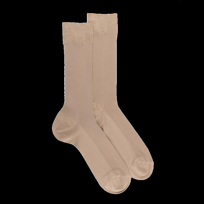 doré doré Chaussettes courtes pour hommes en TENCEL™ Lyocell à côtes unies. - Sable