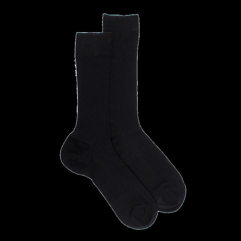doré doré Chaussettes courtes pour hommes en TENCEL™ Lyocell à côtes unies - Noir