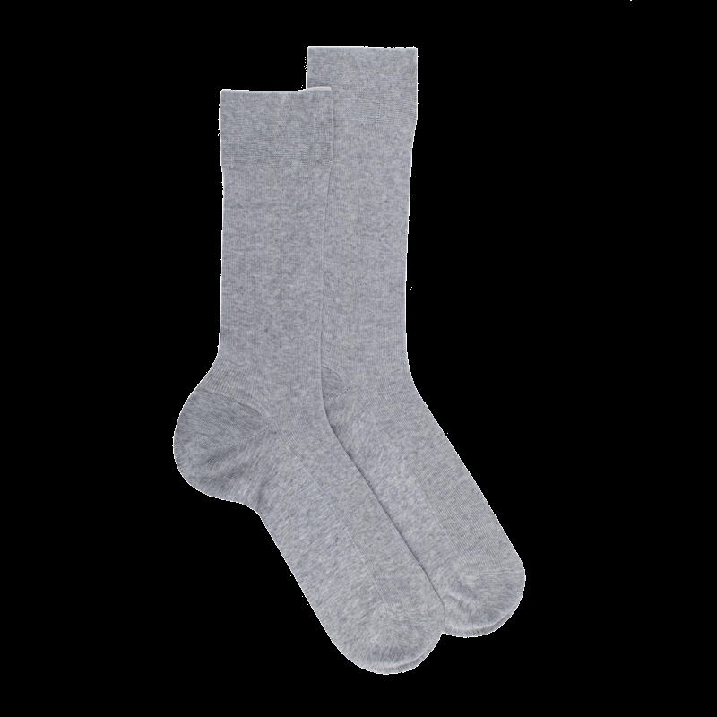 doré doré Chaussettes courtes pour hommes en TENCEL™ Lyocell à côtes unies. - Gris Rocheux