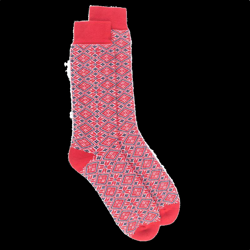 Doré Doré Chaussettes De Noël Au Motifs Grecs - Rouge