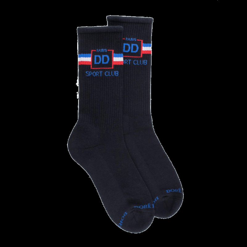 doré doré Chaussettes de sport en coton éponge pour hommes - Bleu marine foncé