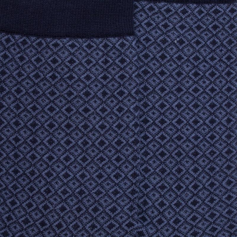 Doré Doré Chaussettes En Coton à Motifs De Diamants Pour Hommes - Bleu Matelot