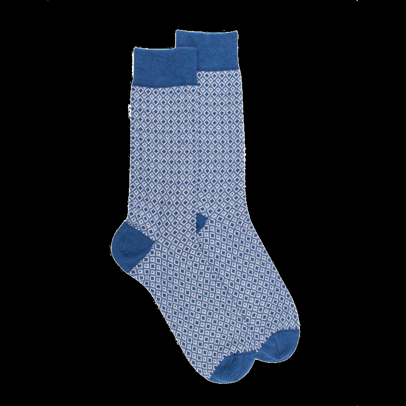doré doré Chaussettes en coton à motifs de diamants pour hommes