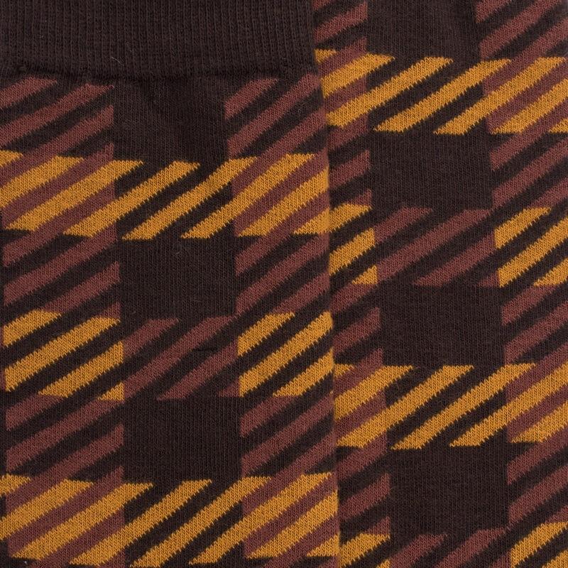 Doré Doré Chaussettes En Coton à Motifs écossais Pour Hommes - Couleur Café