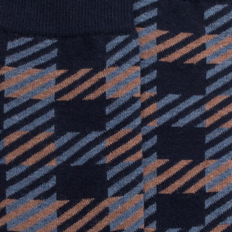 Doré Doré Chaussettes En Coton à Motifs écossais Pour Hommes - Bleu Marine Foncé
